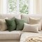 Throw Pillow Covers Soft Corduroy Decorative Set of 2 Boho Striped Pillow Covers Pillowcases Farmhouse Home Decor for Couch Bed Sofa Living Room Spring 18x18 Inch Sage Green